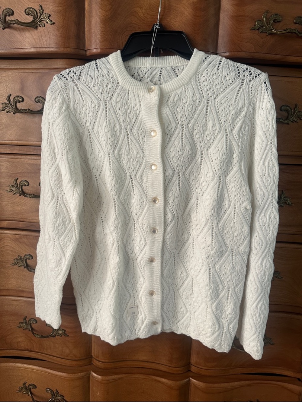 Classic Cream Knit Button-Up Sweater Cardigan